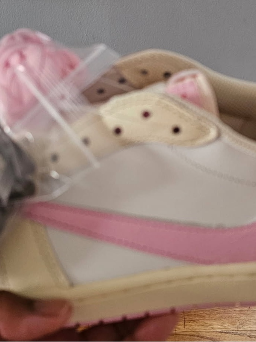 Travis Scott Pink and Cream Women’s Low-Top Sneakers